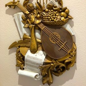 Vintage MCM Syroco Wall Hanging Music Home Decor